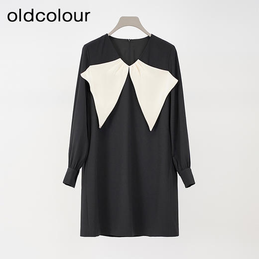 oldcolour欧珂2024春季新款休闲长袖中长款连衣裙女Q121009A1 商品图0