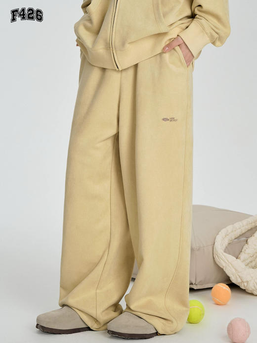 F426* 纯元，拉链外套+裤子 男女同款，麂皮绒休闲套装～ 商品图0