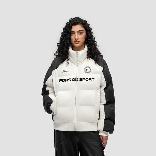 FDR 国潮美式拼接插肩棉衣棉服男女秋冬季加厚情侣宽松面包服外套 商品图2