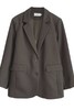 LNNNS 翻领垫肩简约咖色西装外套 15464 商品缩略图5