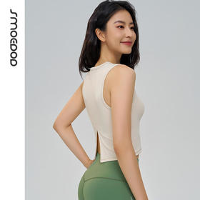 2025春夏SMOEDOD/水沐伊朵瑜伽背心国风刺绣一体杯设计后背开叉修身50132