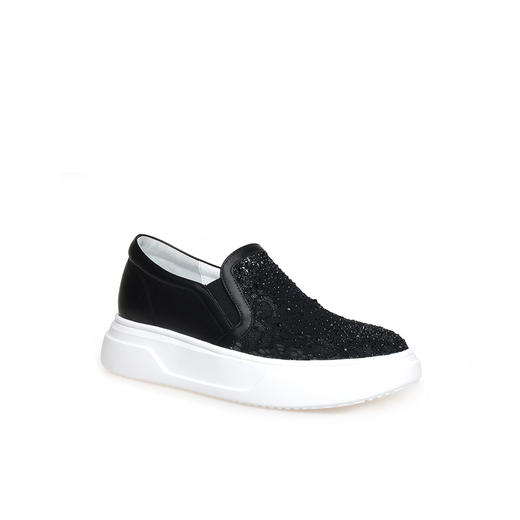 豪麟名鞋奥莱迪嘉女鞋时尚休闲鞋牛皮革+织物DJHJA51WX051黑色  原价1960元 商品图0