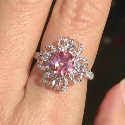 1.21ct无烧帕帕拉恰戒指〔完美四叶草〕 商品图1