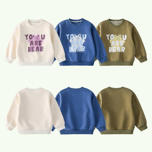 棉花堂2025年春款童趣小熊印花可爱童装卫衣F251026 商品图4