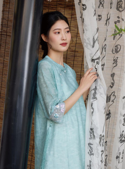 2025春夏禅修新款（上装：月白下装：墨纱） 商品图1