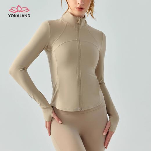 优卡莲YOKALAND秋季防风立领长袖外套女显瘦运动健身上衣AJW001 商品图3