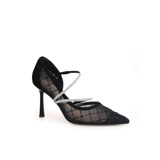 豪麟名鞋奥莱迪嘉女鞋皮鞋织物+羊皮革DJMPA51WP017黑色  原价2660元 商品图0