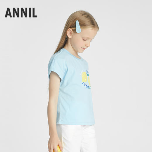 女童圆领短袖针织衫夏季新款安奈儿童装EG521162 商品图1