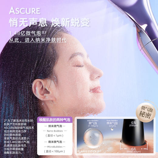 品牌直发 ASCURE 安世可 纳米微泡净水花洒 珍珠白/铂金银 商品图5