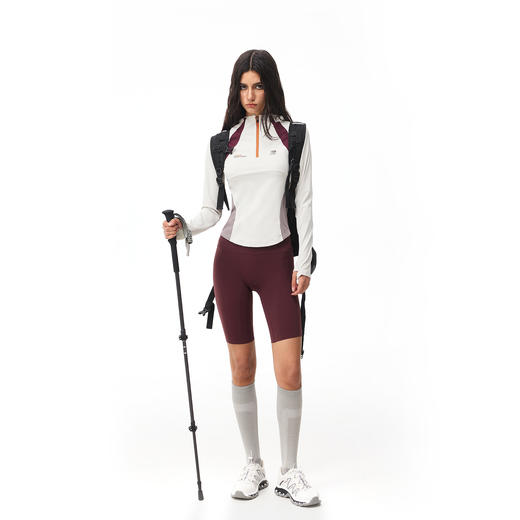 【178元任选3件】FDR官方店 半拉链修身速干t恤女连帽运动上衣凉感长袖显瘦骑行服 商品图4