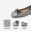 千百度羊皮蝴蝶结时尚芭蕾鞋女款气质百搭新款平底鞋浅口晚晚单鞋A25171801 商品缩略图3