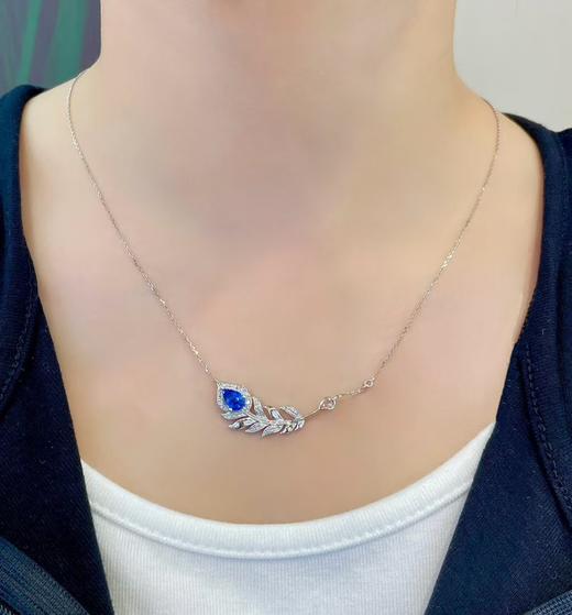 1ct刻面蓝宝石项链 商品图3