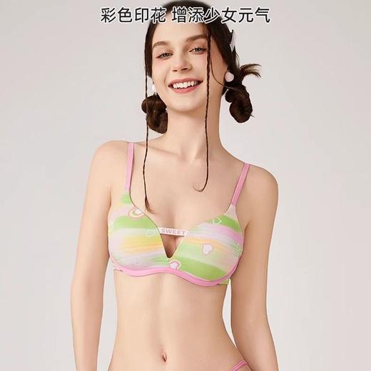 【又甜又辣❗️多巴胺聚拢Bra套装】丝滑无痕，云朵般绵软，活力色彩，击中少女心！新款甜美无痕无钢圈性感吊带显瘦内衣小胸少女文胸罩 商品图3