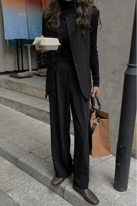 LNNNS 黑色简约质感马甲 15482 商品图2