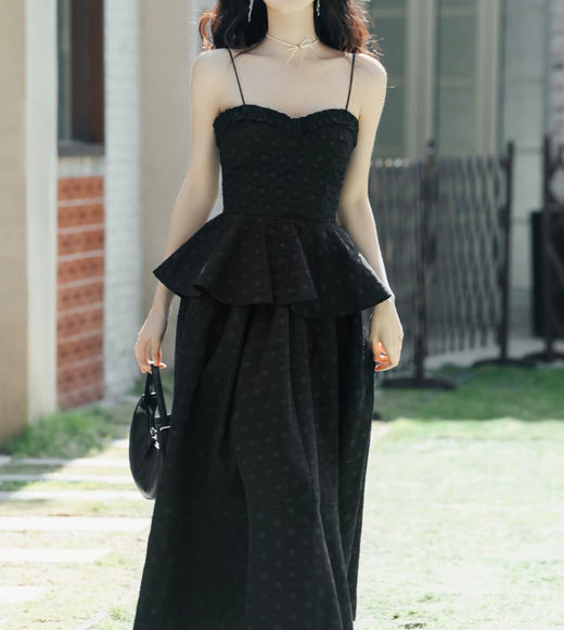 裁缝学苑AQ429赫本小黑裙子法式小吊带纸样半身裙套装新款样板打版裁剪图 商品图5