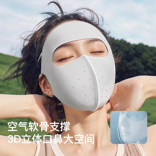 夏季凉感防晒面罩女户外防紫外线冰丝无痕3D立体透气全脸防晒口罩 商品图0