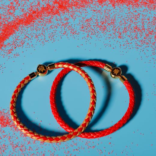 「 福顺•招财 」手绳 牛皮手工编织 商品图1