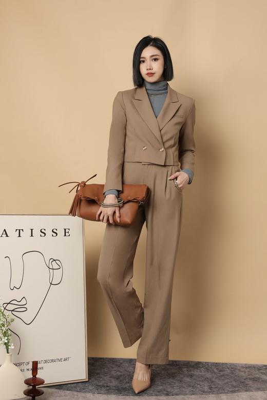 ESTELLICA 时尚截短高级西装外套直筒裤套装 15570 商品图0