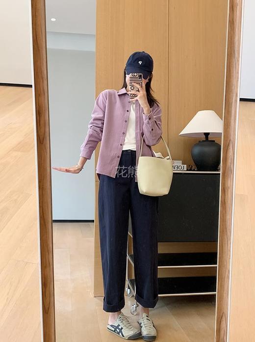 【香芋紫灯芯绒衬衫外套】将梦幻与温柔定格于衣衫之上!打造早春浪漫穿搭!柔软温暖，春秋冬三季都可穿!绝美巨显白!采用16w无弹全棉灯芯绒，直身翻领设计，自然修饰脖颈显精气神 商品图2