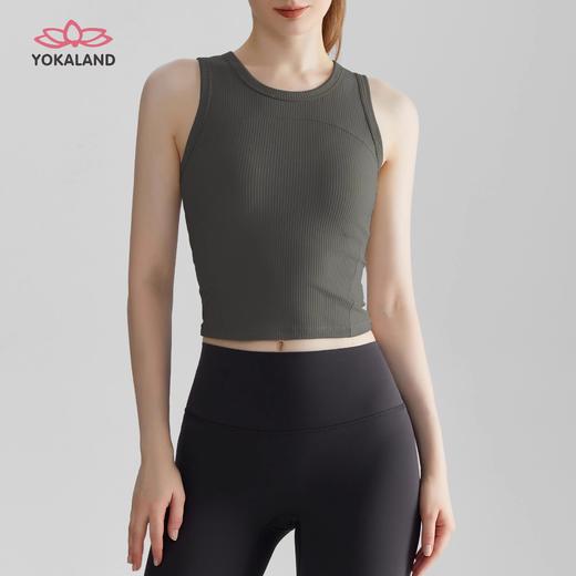 YOKALAND运动背心女ABW001一体固定杯高强度防震长款健身背心 商品图4