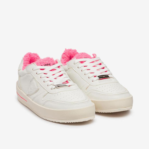 PHILIPPE MODEL 女士盾牌徽标浮雕 Nice 休闲运动鞋 白色 VNLD WBB1 商品图1