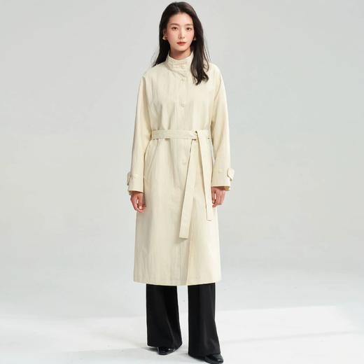 【高货sh】全新升级【铂金会员441/天猫599/差价158】(84026) 洛诗琳25春极简英伦风单排扣立领高级感气质长款风衣 商品图4