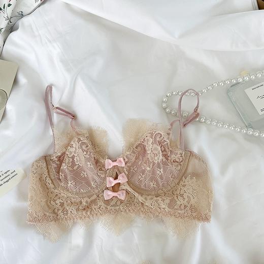 【买一送一！高级蕾丝镂空超薄内衣】高颜值纯欲蝴蝶结超薄内衣，精致蕾丝杯面亲肤透气，大胸显小防下垂聚拢文胸QQ 商品图9