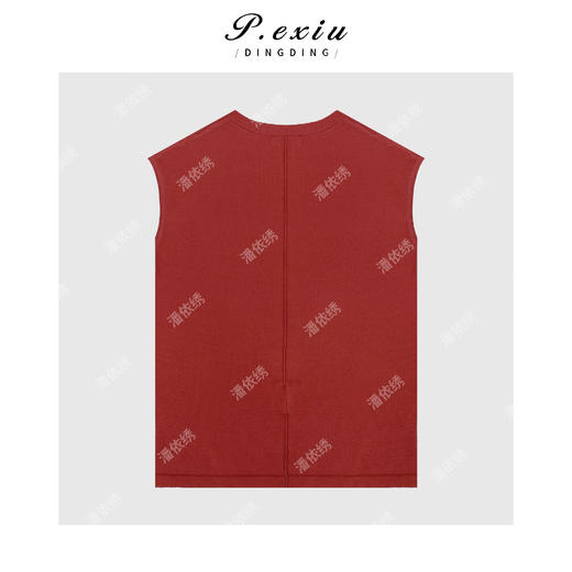 03-5潘依绣丁丁宠粉春夏气质收腰V领针织短袖上衣 ZZ0791 商品图1