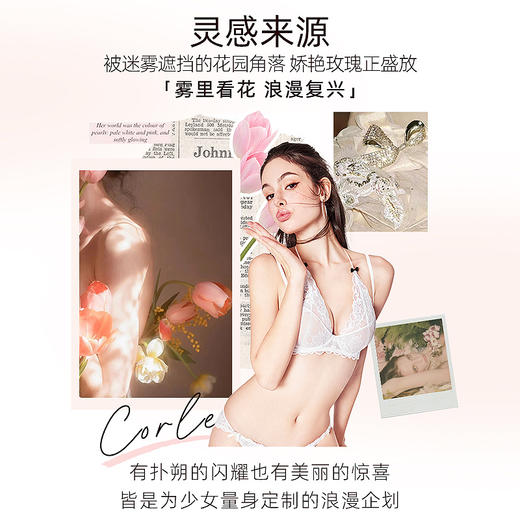 好奇蜜斯法式内衣纯欲性感大胸显小文胸罩套装春蕾丝薄小胸  科琳 商品图2
