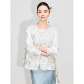 【自】全新升级【铂金会员257/天猫339/差价82】(84258) 洛诗琳2025春季新款复古新中式轻国风绣花设计感马甲上衣女