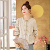 新中式国风外套，时尚复古腰果花亚麻棉刺绣圆领上衣HR-GJC2519 商品缩略图0