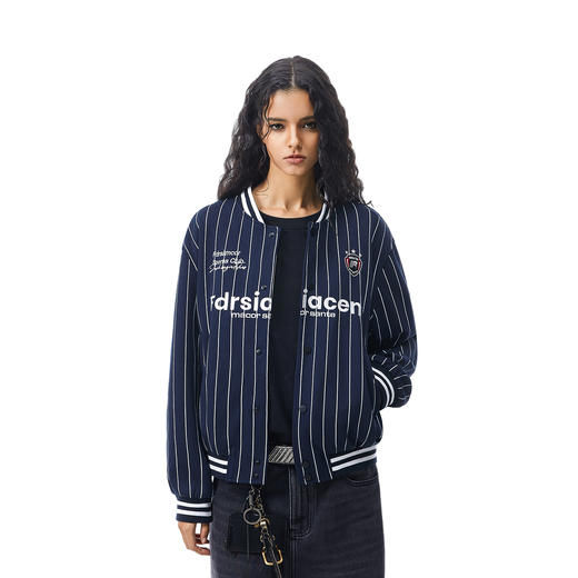 FDR官方店 美式条纹棒球服外套男女秋冬季复古运动情侣装上衣夹克 商品图2