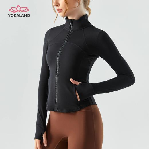 优卡莲YOKALAND秋季防风立领长袖外套女显瘦运动健身上衣AJW001 商品图1