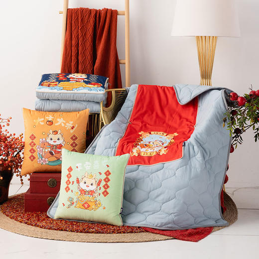 多喜爱 美眠康 吉祥抱枕被（大吉大利、平安喜乐万事如意、鱼跃龙门） 商品图1