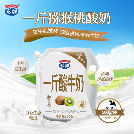 一斤酸牛奶猕猴桃风味酸牛奶500g（月套餐，每日配送）外埠 商品图0