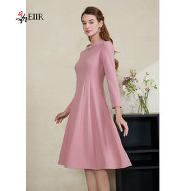 司歌弹力修身粉连衣裙春秋优雅EA901370X