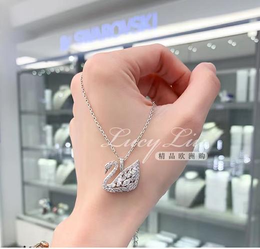 D022028进口锆石钻bingbing闪烁马眼羽毛天鹅项链 商品图7