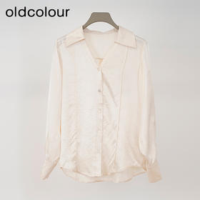 oldcolour欧珂2024春季时尚纯色宽松长袖衬衫女Q110107A1