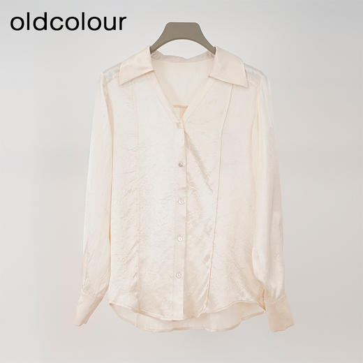 oldcolour欧珂2024春季时尚纯色宽松长袖衬衫女Q110107A1 商品图0