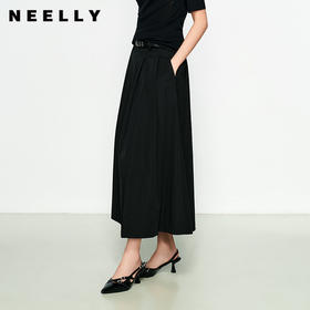 NEELLY纳俪商场同款春新款A字廓形设计感百搭半身裙女休闲长裙N25031E01134