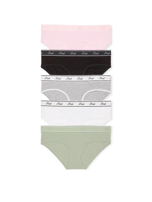 VS维秘Logo Cotton Hiphugger内裤5条装 商品图0