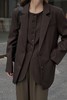 LNNNS 翻领垫肩简约咖色西装外套 15464 商品缩略图3