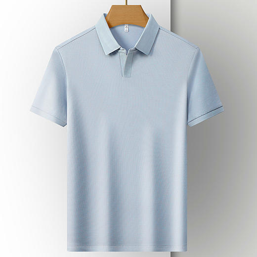 【小V领】【DKP】大依优型大码棉质Polo衫弹力翻领T恤轻奢休闲纯色短袖男宽松T恤上衣胖子 商品图4