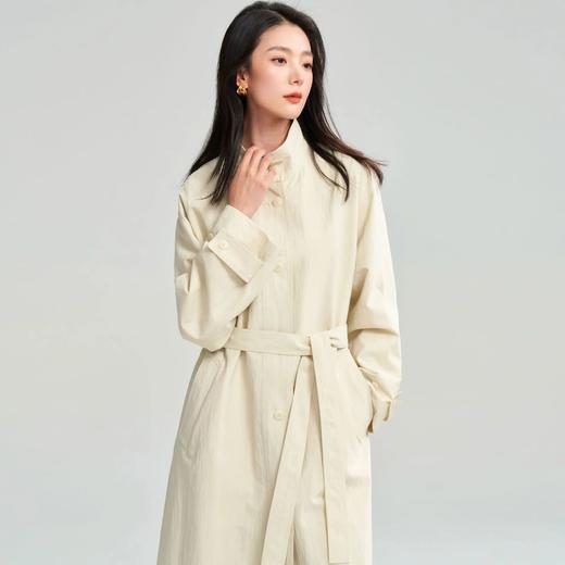 【高货sh】全新升级【铂金会员441/天猫599/差价158】(84026) 洛诗琳25春极简英伦风单排扣立领高级感气质长款风衣 商品图1