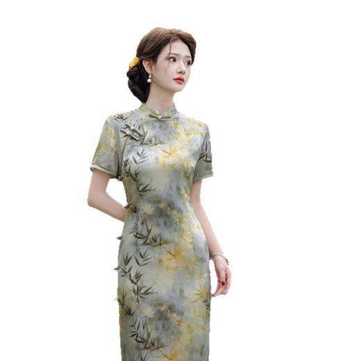 老上海复古中国风长款短袖旗袍2025春夏新款年轻女士传统中式旗袍SYK21975 商品图4