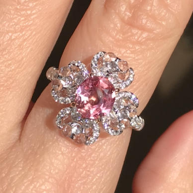 1.21ct无烧帕帕拉恰戒指〔完美四叶草〕 商品图2