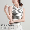 【免穿文胸】夏季圆领条纹打底背心女带胸垫内搭修身显瘦遮副乳ADK29时尚条纹模杯背心 商品缩略图2
