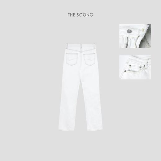 THESOONG"原味本色"100%棉重工洗水立裁线性中腰牛仔裤HBNZ5500 商品图1