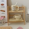 【奶油风藤编置物架，多层设计】奶油风藤编杯子收纳置物架杯架 多层桌面杂物收纳架 宿舍厨房整理架-QQ 商品缩略图1