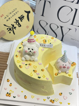 异形月亮星星动物奶油蛋糕 下单前请仔细阅读商品详情